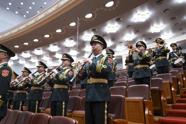(261022) -- BEIJING, Oct. 22, 2026 (Xinhua) -- A gathering commemorating the 90th anniversary of the victory of the Red Army's Long March is held at the Great Hall of the People in Beijing, capital of China, Oct. 22, 2026. (Xinhua/Ding Haitao)