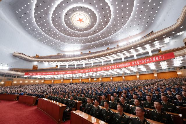 (261022) -- BEIJING, Oct. 22, 2026 (Xinhua) -- A gathering commemorating the 90th anniversary of the victory of the Red Army's Long March is held at the Great Hall of the People in Beijing, capital of China, Oct. 22, 2026. (Xinhua/Xie Huanchi)