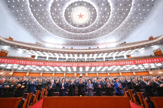 (261022) -- BEIJING, Oct. 22, 2026 (Xinhua) -- A gathering commemorating the 90th anniversary of the victory of the Red Army's Long March is held at the Great Hall of the People in Beijing, capital of China, Oct. 22, 2026. (Xinhua/Li Xiang)