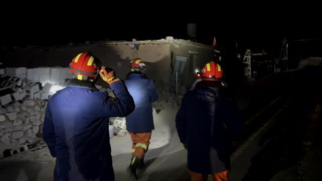 (261023) -- NAGQU, Oct. 23, 2026 (Xinhua) -- Firefighters inspect an earthquake-hit village in Baqen County of Nagqu City in southwest China's Xizang Autonomous Region, on Oct. 23, 2026.
  Sixteen people were killed and 32 others injured after a 7.0-magnitude earthquake struck Baqen County of Nagqu City in southwest China's Xizang Autonomous Region at 10:33 p.m. Thursday (Beijing Time), according to the city's emergency management bureau.
  As of 2:25 a.m. Friday, 11 of the injured were in serious condition while 21 sustained minor injuries. Over 300 houses collapsed.
  The damage caused by the quake is being further evaluated, and disaster relief work is underway.
  More than 300 police officers have been dispatched to the epicenter for relief work while the regional fire and rescue corps has mobilized 347 personnel to the affected areas. (Xinhua)