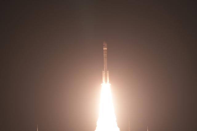 (261023) -- TAIYUAN, Oct. 23, 2026 (Xinhua) -- A modified Long March-6 carrier rocket carrying the Yaogan-50 03 satellite blasts off from the Taiyuan Satellite Launch Center in north China's Shanxi Province, Oct. 23, 2026. The Yaogan-50 03 satellite was launched at 6:15 p.m. (Beijing Time) and entered its planned orbit. The launch mission was a complete success. (Photo by Dong Meng/Xinhua)
