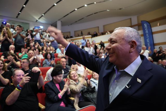 (261023) -- MODIIN, Oct. 23, 2026 (Xinhua) -- Gadi Eisenkot, former Israeli military chief and leader of the centrist Yashar party, attends a campaign event in the central Israeli city of Modiin, Oct. 21, 2026. The general elections for Israel's Knesset, the country's parliament, will be held on Oct. 27. (Photo by Gil Cohen Magen/Xinhua)