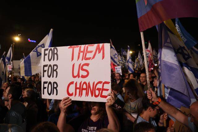 (261025) -- TEL AVIV, Oct. 25, 2026 (Xinhua) -- Supporters of center-left parties gather for a rally ahead of the election day at Rabin Square in Tel Aviv, Israel, Oct. 24, 2026. Israelis will vote on Oct. 27 to elect the 26th Knesset, the country's parliament, with about 7.3 million eligible voters.
   It will be Israel's first election since the Hamas-led attack on Oct. 7, 2023, which killed about 1,200 people in Israel and triggered a devastating Israeli offensive in Gaza, followed by a wider regional escalation involving Lebanon and Iran.
   The right-wing coalition led by incumbent Prime Minister Benjamin Netanyahu faces a major challenge in its bid to remain in power. (Photo by Gil Cohen Magen/Xinhua)