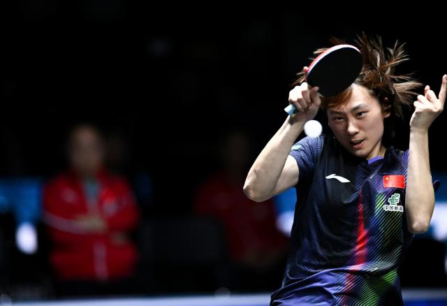 (261025) -- TASHKENT, Oct. 25, 2026 (Xinhua) -- Chen Yi of China hits a return during the women's singles final against Harimoto Miwa of Japan at the 29th ITTF-Asian Table Tennis Championships in Tashkent, Uzbekistan, Oct. 25, 2026. (Xinhua/Feng Kaihua)
