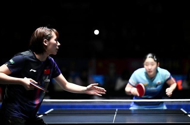 (261025) -- TASHKENT, Oct. 25, 2026 (Xinhua) -- Chen Yi of China serves during the women's singles final against Harimoto Miwa of Japan at the 29th ITTF-Asian Table Tennis Championships in Tashkent, Uzbekistan, Oct. 25, 2026. (Xinhua/Feng Kaihua)