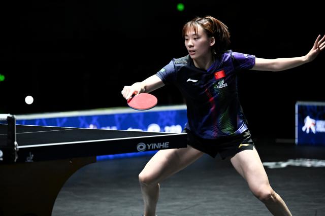 (261025) -- TASHKENT, Oct. 25, 2026 (Xinhua) -- Chen Yi of China hits a return during the women's singles final against Harimoto Miwa of Japan at the 29th ITTF-Asian Table Tennis Championships in Tashkent, Uzbekistan, Oct. 25, 2026. (Xinhua/Feng Kaihua)