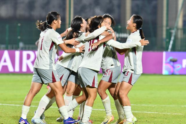 (261026) -- RABAT, Oct. 26, 2026 (Xinhua) -- Players of China celebrate a goal during the Group E match between China and the United States at the FIFA U-17 Women's World Cup, in Rabat, Morocco, on Oct. 25, 2026. (Photo by Aissa/Xinhua)