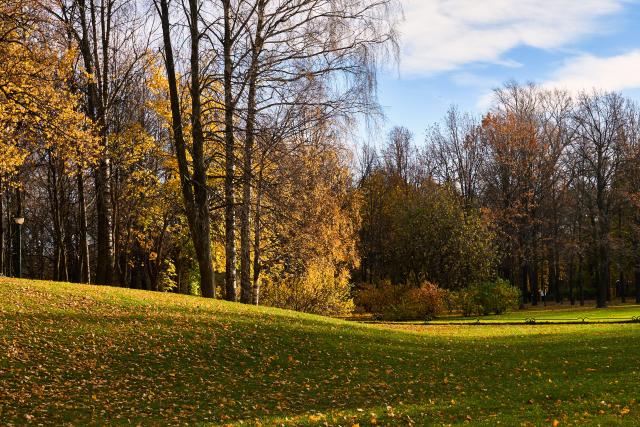(261027) -- ST. PETERSBURG, Oct. 27, 2026 (Xinhua) -- This photo taken on Oct. 27, 2026 shows an autumn view of the Tauride Garden in St. Petersburg, Russia. (Photo by Guo Feizhou/Xinhua)