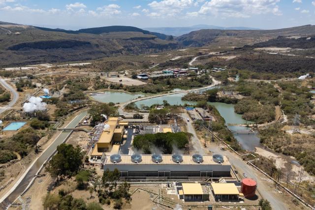 (261028) -- NAKURU, Oct. 28, 2026 (Xinhua) -- An aerial drone photo taken on Oct. 19, 2026 shows the Olkaria I Geothermal Power Plant at Hell's Gate National Park in Nakuru County, Kenya. TO GO WITH "Feature: Chinese firm helps upgrade Africa's first geothermal power plant in Kenya" (Xinhua/Xie Jianfei)