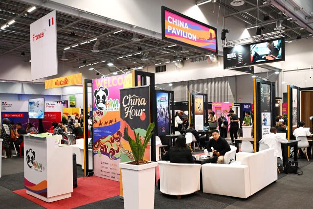 (261029) -- CAPE TOWN, Oct. 29, 2026 (Xinhua) -- This photo taken on Oct. 28, 2026 shows the China Pavilion at MIP Africa 2026 in Cape Town, South Africa. The China Pavilion took center stage on Wednesday at MIP Africa 2026, a major film and television industry event in Africa, featuring a diverse range of Chinese audiovisual content, promoting cultural exchange and industry cooperation between China and the continent.
   TO GO WITH "Roundup: China Pavilion takes center stage at major African audiovisual event" (Photo by Xabiso Mkhabela/Xinhua)