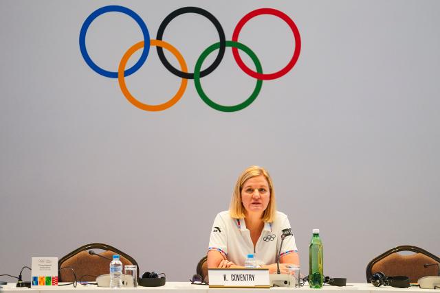 (261030) -- DAKAR, Oct. 30, 2026 (Xinhua) -- Kirsty Coventry, president of International Olympic Committee (IOC), attends the IOC Executive Board meeting ahead of the Dakar 2026 Youth Olympic Games in Dakar, Senegal, Oct. 30, 2026. (Xinhua/Xie Jianfei)