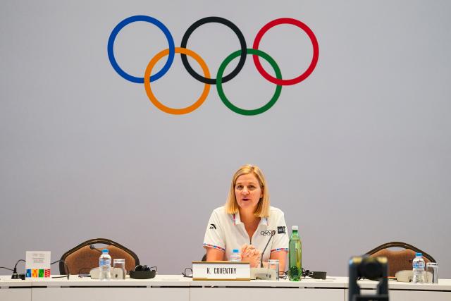 (261030) -- DAKAR, Oct. 30, 2026 (Xinhua) -- Kirsty Coventry, president of International Olympic Committee (IOC), attends the IOC Executive Board meeting ahead of the Dakar 2026 Youth Olympic Games in Dakar, Senegal, Oct. 30, 2026. (Xinhua/Xie Jianfei)