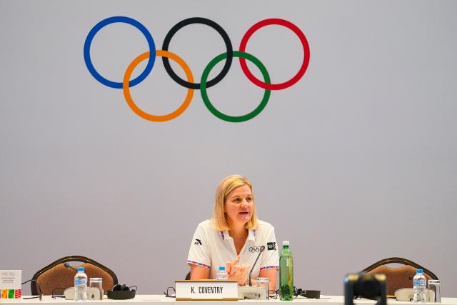 (261030) -- DAKAR, Oct. 30, 2026 (Xinhua) -- Kirsty Coventry, president of International Olympic Committee (IOC), attends the IOC Executive Board meeting ahead of the Dakar 2026 Youth Olympic Games in Dakar, Senegal, Oct. 30, 2026. (Xinhua/Xie Jianfei)