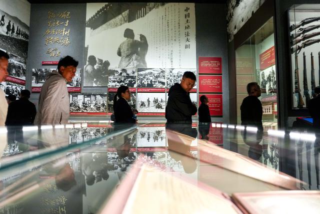 (261030) -- BEIJING, Oct. 30, 2026 (Xinhua) -- People visit the Museum of the Communist Party of China in Beijing, capital of China, April 24, 2025. (Xinhua/Liu Jinhai)