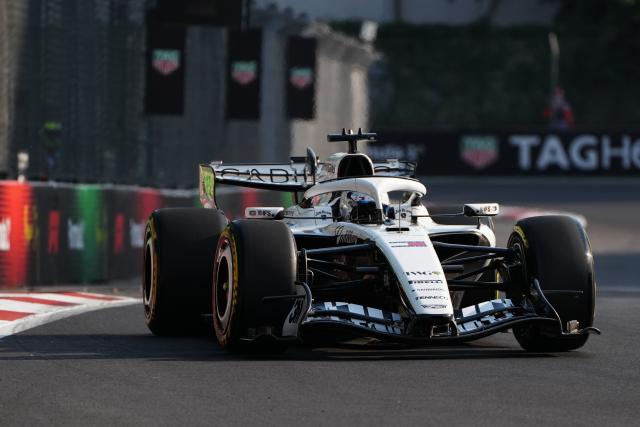 (261031) -- MEXICO CITY, Oct. 31, 2026 (Xinhua) -- Cadillac's Sergio Perez of Mexico competes during the second practice session of the Formula One Mexico City Grand Prix at the Autodromo Hermanos Rodríguez in Mexico City, on Oct. 30, 2026. (Photo by Francisco Canedo/Xinhua)