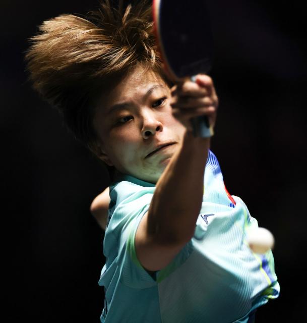(261031) -- MONTPELLIER, Oct. 31, 2026 (Xinhua) -- Wang Yidi of China hits a return during the women's singles quarterfinal match between Chen Xingtong of China and Wang Yidi of China at the WTT Champions Montpellier 2026 in Montpellier, France, on Oct. 31, 2026. (Xinhua/Wu Huiwo)