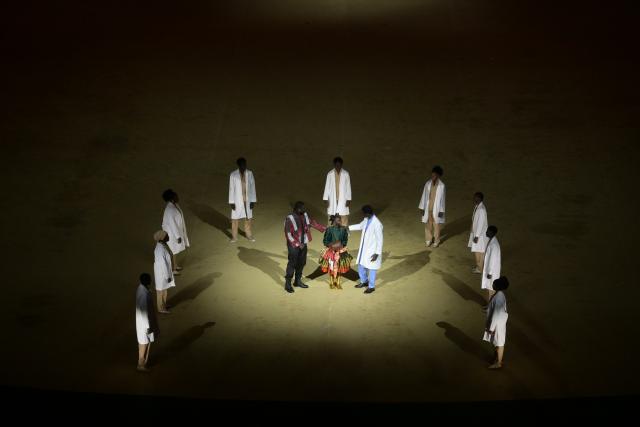 (261031) -- DAKAR, Oct. 31, 2026 (Xinhua) -- Artists perform during the opening ceremony of the 2026 Youth Olympic Games in Dakar, Senegal, Oct. 31, 2026. (Xinhua/Yang Guang)