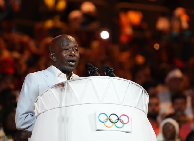 (261031) -- DAKAR, Oct. 31, 2026 (Xinhua) -- Dakar 2026 organizing committee president Mamadou Diagna Ndiaye speaks during the opening ceremony of the 2026 Youth Olympic Games in Dakar, Senegal, Oct. 31, 2026. (Xinhua/Xie Jianfei)
