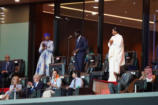 (261031) -- DAKAR, Oct. 31, 2026 (Xinhua) -- Senegalese President Bassirou Diomaye Faye declares the Games open during the opening ceremony of the 2026 Youth Olympic Games in Dakar, Senegal, Oct. 31, 2026. (Xinhua/Xie Jianfei)
